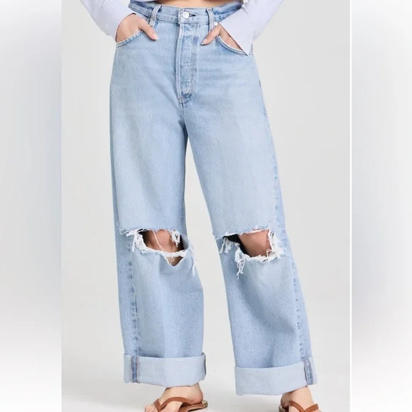 🎉HP🎉 Citizens of Humanity Ayla Baggy Cuffed Cropped Jeans in Pagoda - Picture 5 of 6